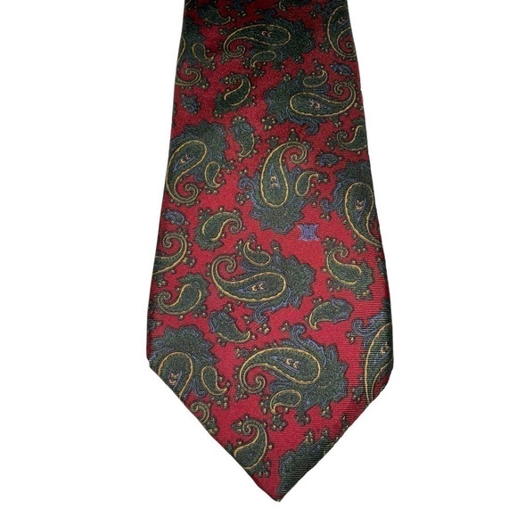 CELINE PARIS MEN’S 100% SILK PAISLEY TIE - Picture 1 of 9